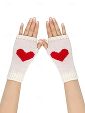 halpa ystävänpäivä-Naisten neulotut kynsikkäät sydänkuviolla, useita värejä, sopivat täydellisesti ystävänpäivään ja syksyn/talven arkikäyttöön