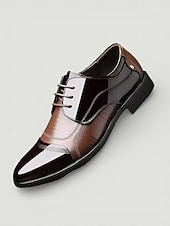 Χαμηλού Κόστους Derby παπούτσια-ανδρικά μαύρα λουστρίνια παπούτσια oxford dress - επίσημα παπούτσια με κορδόνια με γυαλιστερό φινίρισμα για γάμους και επαγγελματικές εκδηλώσεις