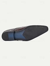 cheap Monk Shoes-Men's Brown Crocodile Print Monk Strap Shoes – Premium Leather with Stylish Buckle Design, Perfect for Weddings, Formal Events and Office Wear