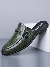 billiga Loafers-Röda slip-on loafers för män, krokodilpräglad ovandel, rygglös mule-design, elegant smart casual-stil för strandbröllop, trädgårdsceremonier och sommarevenemang