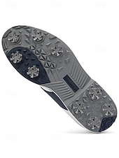 baratos Sapatos de Golfe Masculinos-Sapatos de golfe masculinos brancos, construção leve e respirável, sola com aderência estável, estilo esportivo e elegante para campos de golfe e atividades ao ar livre.