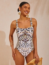 billige designer badetøy-Vintage leopardsmykker stretch badedrakt