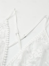 cheap Beach Dresses-Women's Mini Dress White Dress Beach Dress Party Dress Slip Dress Elegant Fashion Classic Daily Outdoor Beach Regular Fit Floral Plain Sleeveless V Neck White Summer Spring