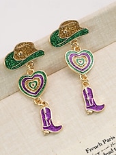 levne Příslušenství-Dámské náušnice s motivem Mardi Gras – materiál slitina, k dispozici v různých designech, ideální pro oslavy a festivaly Mardi Gras