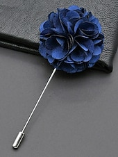 preiswerte Hochzeit ACC-Anstecknadel aus Polyester mit Blumenmuster für Herren, mehrfarbige Stoffblume, eleganter minimalistischer Stil für Trauzeugen, Hochzeiten, formelle Abendessen, Bankette und Abendveranstaltungen