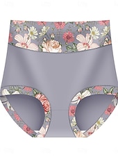 voordelige Corrigerende onderbroeken-Dames Loungewear Taille Trainer Modieus Sexy Casual Bloemig Lapwerk Dagelijks Huis Vakantie Zwart Geel Paars Groen Grijs Zomer Lente Herfst Winter Normale pasvorm