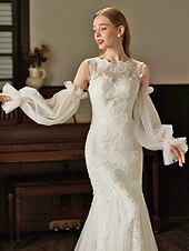 baratos Casamento ACC-Luvas femininas de tule com mangas bufantes – nas cores preto e branco, em tecido de malha macio e elegante, perfeitas para casamentos, festas e eventos noturnos.