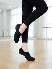 baratos Sapatos de Aulas de Dança-Sapatilhas de dança femininas nude com meia sola, sapatilhas de prática minimalistas em malha elástica, estilo contemporâneo. &amp;Treinamento lírico para dançarinos e ensaios em estúdio.