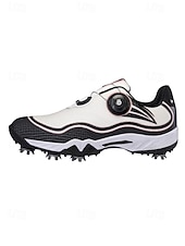 cheap Men's Golf Shoes-Men's Red and White Golf Shoes with Shock Absorption, Comfortable Footwear for Golf &amp; Active Lifestyles