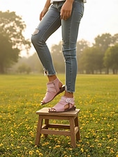 abordables Sandales Plates-Sandales à bout ouvert en imitation daim pour femme, fermeture éclair à l'arrière – style décontracté chic, confort optimal pour la marche, les voyages, le week-end, le jardinage et le quotidien