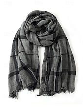 economico Cravatte e papillon da uomo-sciarpa a quadri in cotone e lino da uomo – vari colori, leggera e traspirante – perfetta per l'uso quotidiano casual