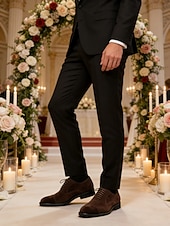 baratos Sapatos Oxford-sapatos oxford masculinos de camurça marrom – sapatos sociais clássicos com cadarço para ocasiões formais e de negócios, calçados confortáveis e elegantes