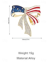 abordables Accessoires-Broche patriote en forme de nœud pour femmes du 250e anniversaire des États-Unis disponible en or et en argent en matériau allié parfait pour les célébrations de l'Amérique et du jour de