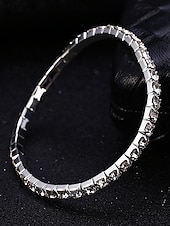 levne Svatba ACC-Dámský náramek na kotník s křišťálovými kamínky, materiál slitina s možností výběru šířky, elegantní třpytivý styl pro svatby, večírky, večerní akce a formální příležitosti