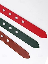 baratos Dia dos Namorados-Cinto feminino ajustável com fivela em formato de coração, em couro sintético, disponível em diversas cores, perfeito para presentes de Dia dos Namorados e para uso diário.