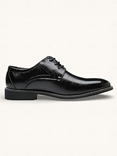 tanie Buty derby-męskie granatowe buty typu oxford ze sztucznej skóry – stylowy, sznurowany design do noszenia w pracy i na formalne okazje
