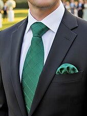 Недорогие Свадьба ACC-Набор мужских галстуков, нагрудных платков и запонок, полиэстер, разноцветные, для торжественных случаев, жениха, свадьбы, Дня святого Валентина, деловых мероприятий.