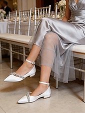 abordables mariée-Chaussures élégantes pour femmes, à petit talon pointu, ornées d'une bride en cristal, idéales pour les mariages formels – des escarpins confortables pour les occasions spéciales.