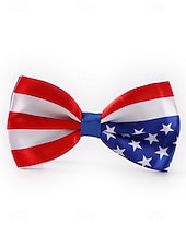 preiswerte Zubehör-Vereinigte Staaten 250. Jubiläum Herren patriotisches Krawatte  Fliege Set Polyester Amerikanische Flagge Design klassischer formeller Stil für USA Unabhängigkeitstag Paraden Partys  Feierlichkeiten