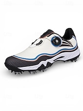 cheap Men's Golf Shoes-Men's Red and White Golf Shoes with Shock Absorption, Comfortable Footwear for Golf &amp; Active Lifestyles