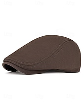 baratos Chapéus Masculinos-Boina masculina casual em poliéster com design simples e elegante, disponível em várias cores, perfeita para o uso diário.