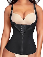 ieftine Corset pentru modelarea taliei-Pentru femei Îmbrăcăminte modelare corporală Activ Dulce Culoare pură Fermoar Zilnic Vacanță Stradă Fără manșon În U Negru Alb Mov Maro Bej Vară Primăvară Zvelt