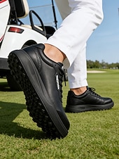 voordelige Heren Golf Schoenen-Witte golfschoenen voor heren zonder spikes, ademend bovenwerk, stabiele gripzool, minimalistische sportstijl voor golfbanen en casual gebruik.