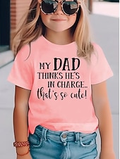 preiswerte Mädchens 3D verspielter Humor-Mädchen 3D Grafik Buchstabe T-Shirt Kurzarm 3D-Druck Sommer Frühling Sport Mode Streetwear Kinder 4-12 Jahre Rundhalsausschnitt Lässig Täglich Outdoor Normale Passform