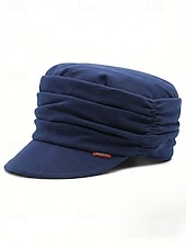 tanie Kapelusze damskie-damska czapka plisowana z poliestru – wiele kolorów, swobodny styl, idealna do noszenia na co dzień i w podróży