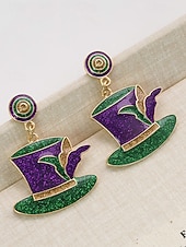 levne Příslušenství-Dámské náušnice s motivem Mardi Gras – materiál slitina, k dispozici v různých designech, ideální pro oslavy a festivaly Mardi Gras