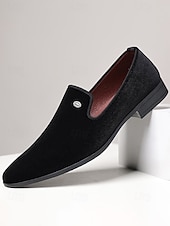 abordables Mocasines-Mocasines de terciopelo azul marino para hombre: zapatos sin cordones modernos y cómodos para bodas y fiestas.