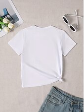 preiswerte Mädchen 3D Cartoon-Mädchen 3D Grafik T-Shirt Kurzarm 3D-Druck Sommer Frühling Sport Mode Streetwear Kinder 4-12 Jahre Rundhalsausschnitt Lässig Täglich Outdoor Normale Passform