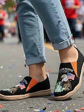  250η Επέτειος Ηνωμένων Πολιτειών Γυναικεία Παπούτσια Slip-On με εκτύπωση ΗΠΑ – Ελαφριά Παπούτσια Περιπάτου Πατριωτικός Αστικός Στυλ για Καθημερινή Χρήση Φεστιβάλ και Ταξίδια