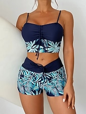 levne Sady bikin-Dámské Plavky Bikiny 2 ks Kraťasy Plavky Štíhlý Volná záda prázdniny Oblečení na pláž Do V Bez rukávů Plavky