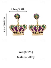 levne Příslušenství-Dámské náušnice s motivem Mardi Gras – materiál slitina, k dispozici v různých designech, ideální pro oslavy a festivaly Mardi Gras