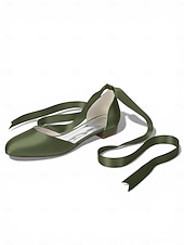 baratos Dama de honra-Sapatilhas femininas multicoloridas de cetim com amarração no tornozelo, elegantes sapatos de bico fino para damas de honra em casamentos ao ar livre no gramado.