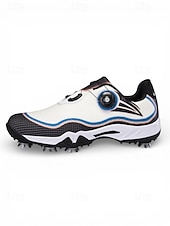 cheap Men's Golf Shoes-Men's Red and White Golf Shoes with Shock Absorption, Comfortable Footwear for Golf &amp; Active Lifestyles