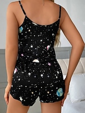 economico Pigiama e lounge da donna-Per donna Pigiama Abbigliamento da Casa Moda Casual Comfort Grafico Animale Leopardo Arricciato Elastico in vita Senza schiena Top con spalline Shorts Quotidiano Casa Vacanza Senza Maniche Scollo a V