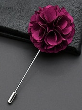 preiswerte Hochzeit ACC-Anstecknadel aus Polyester mit Blumenmuster für Herren, mehrfarbige Stoffblume, eleganter minimalistischer Stil für Trauzeugen, Hochzeiten, formelle Abendessen, Bankette und Abendveranstaltungen