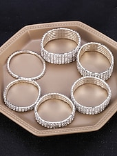 levne Svatba ACC-Dámský náramek na kotník s křišťálovými kamínky, materiál slitina s možností výběru šířky, elegantní třpytivý styl pro svatby, večírky, večerní akce a formální příležitosti