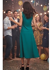 voordelige Lange Jurken en Gowns-A-lijn Over de knie Bruiloft gast jurk Formele jurk Avondjurk Galajurken Elegant Mouwloos Sweetheart halslijn Schoolfeest Formeel Stretchstof met Plooien Effen kleur