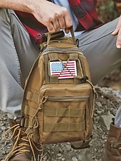 billiga Herrväskor-Herrkamouflage nylon axelremsväska bröstväska – flera fickor, stor kapacitet, hållbar design för utomhussporter, vandring, camping och resor