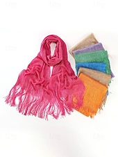 abordables Mariage ACC-Écharpe en polyester pour femme, ornée de boutons en acrylique, disponible en plusieurs couleurs, idéale pour les mariages et les soirées.