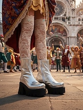 Χαμηλού Κόστους Γυναικεία παπούτσια-Γυναικείες ασημένιες μεταλλικές πλατφόρμες με χοντρά τακούνια και φερμουάρ - στυλ ντίσκο της δεκαετίας του 1980, μοντέρνα παπούτσια για πάρτι για βραδινές εξόδους και χορευτικές εκδηλώσεις