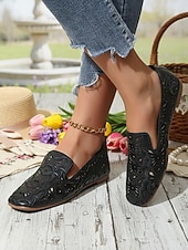 levne Dámské boty s plochou podrážkou-Dámské žluté ploché boty s výřezem – prodyšný perforovaný design, mokasíny ve vintage stylu na jaro a léto, na chůzi, cestování, volný čas a každodenní outfity