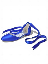 baratos Dama de honra-Sapatilhas femininas multicoloridas de cetim com amarração no tornozelo, elegantes sapatos de bico fino para damas de honra em casamentos ao ar livre no gramado.