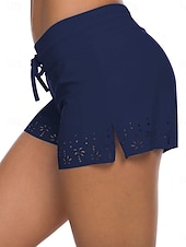 abordables Braguitas de bikini-Mujer Bañadores Calzoncillos tipo bóxer elásticos Traje de baño Alta cintura Vacaciones Ropa de playa Color sólido Sin Mangas Trajes de baño