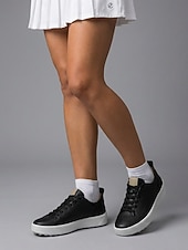 tanie Damskie buty golfowe-Brązowe buty golfowe damskie – klasyczne, sznurowane, codzienne buty golfowe dla kobiet, trwała podeszwa z kolcami do gry w golfa, spacerów, uprawiania sportów na świeżym powietrzu i noszenia na co dzień