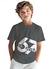 abordables Humor Divertido 3D del Niño-Chico 3D Graphic Jerga divertida 67 Camiseta Manga Corta Impresión 3D Verano Primavera Deportes Moda Ropa de calle Niños 4-12 años Cuello Barco Casual Diario Exterior Ajuste regular