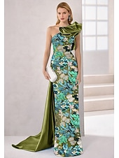  Coloană Teacă Lungime Podea Brodat cu mărgele Rochie formala Rochia Mamei Miresei Rochii de seara Rochie de bal cu fustă lungă Rochie formală Elegant strălucitoare Sclipici Fără manșon Pe Umăr Nunt